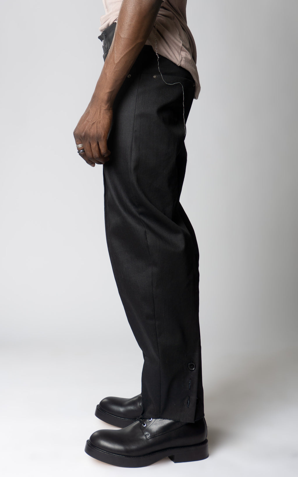 Waxed Fishtail Pintuck Jeans
