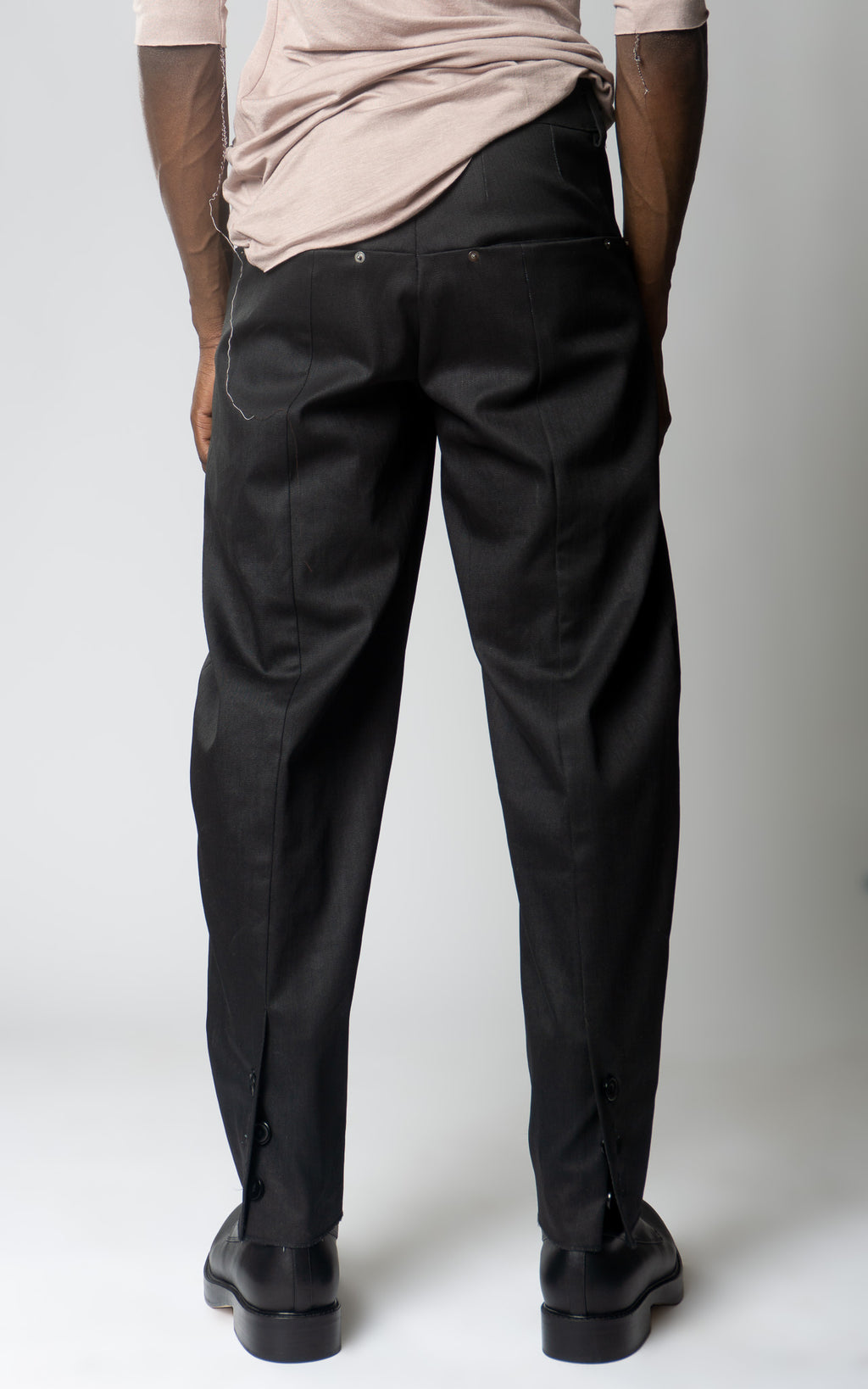 Waxed Fishtail Pintuck Jeans